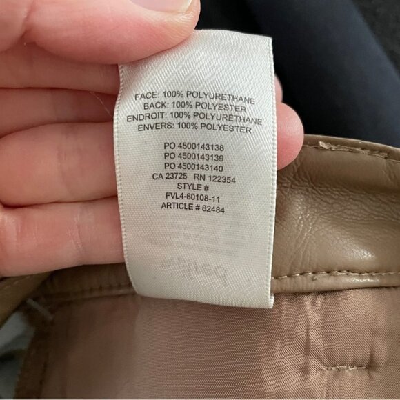 Aritzia Wilfred Melina Faux Leather Pants Brown 0 - Picture 8 of 8